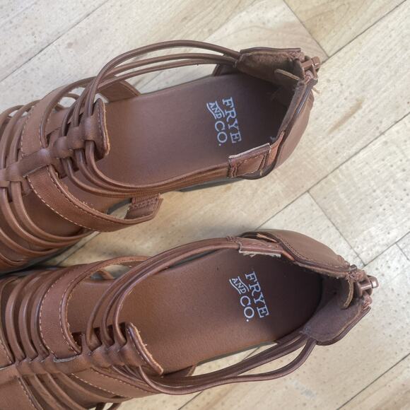 FRYE & CO Womens Strap Evie Sandals Tan EUC size 5.5 M - Picture 3 of 8